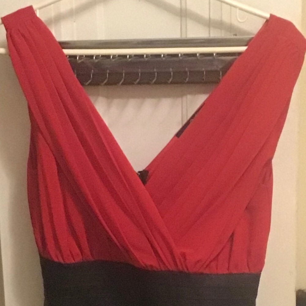 Red and black dress (faux leather)